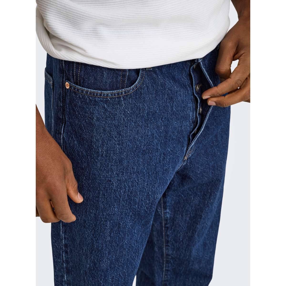 ONLY & SONS MEN΄S TYE HIGH RISE LOOSE FIT COTTON JEANS BLUE